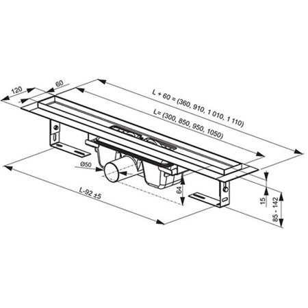 душевой лоток ravak chrome oz 75 x01621 с решеткой, хром
