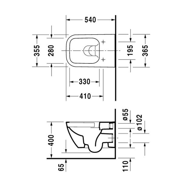 унитаз подвесной безободковый duravit happy d.2 22220900001, цвет белый с покрытием wondergliss (спеццена)