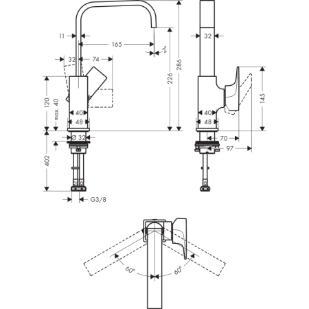смеситель для раковины с донным клапаном hansgrohe metropol 32511700