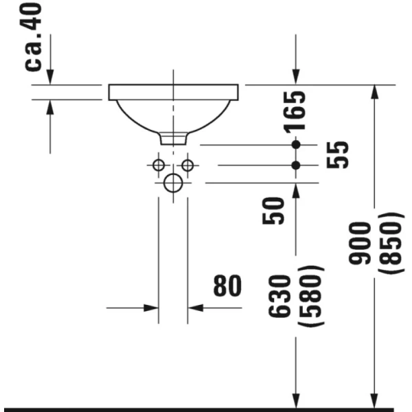 раковина встраиваемая duravit architec 36см белый 0319320000 раковина встраиваемая duravit architec 36см белый 0319320000