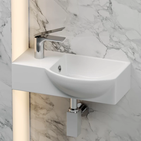 раковина ceramicanova element cn6039r накладная/подвесная, чаша справа, 40x22 см, белая