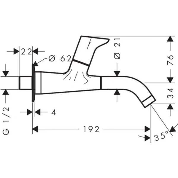 кран для холодной воды без донного клапана hansgrohe focus 31131000