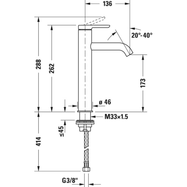 смеситель для раковины duravit c.1 c11030002010