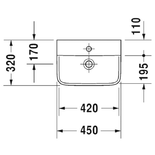 раковина подвесная duravit p3 comforts 0716450000