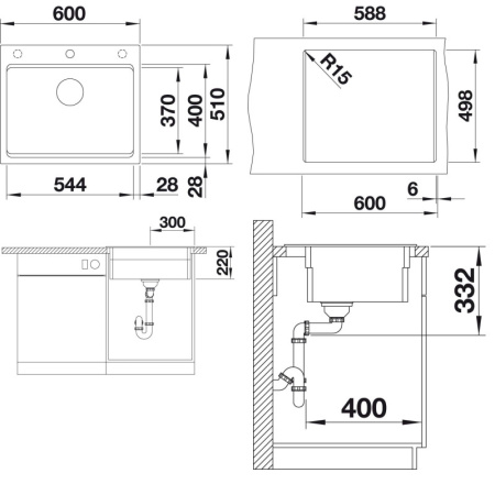 мойка кухонная blanco etagon 6 525300 стиль бетон