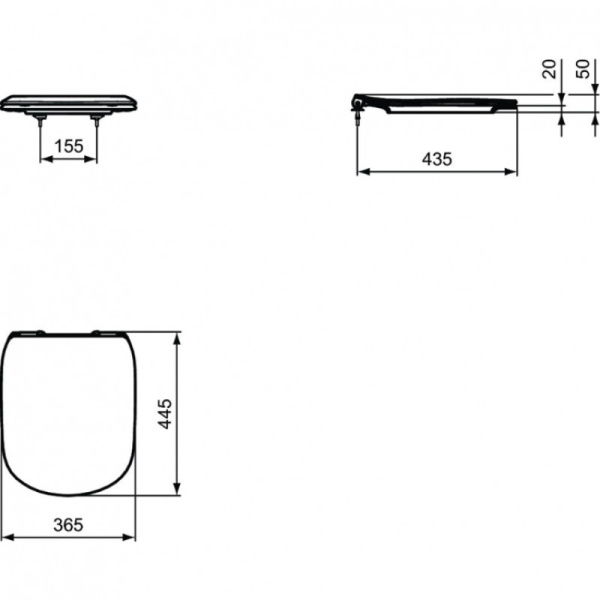 сиденье для унитаза ideal standard tesi t352801