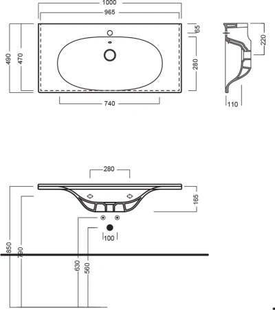 раковина hatria le fiabe y1bq01 100