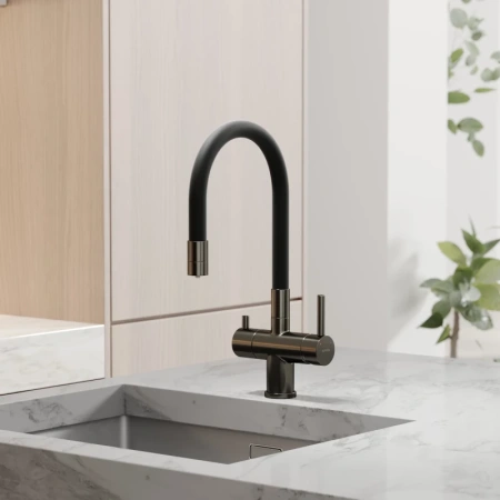 смеситель для кухни sancos lucia sc4004gg вороненая сталь черный