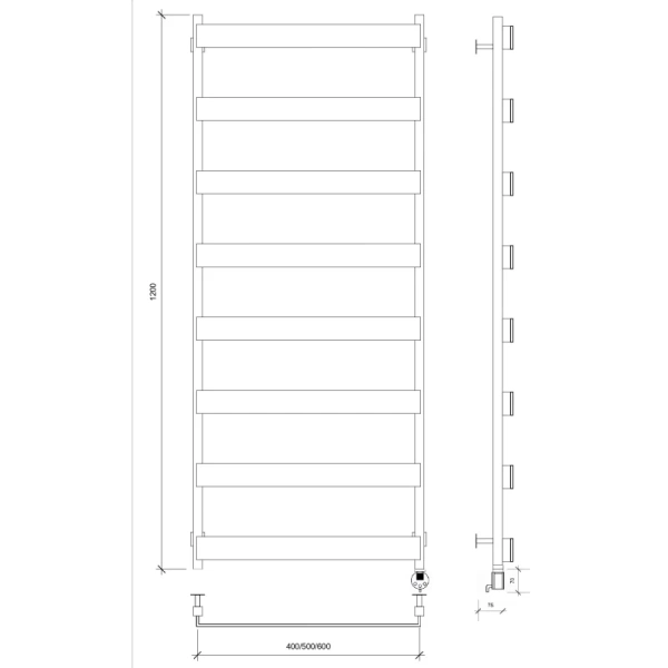 полотенцесушитель электрический 1270x630 тэн правый secado кродо 4673739252444