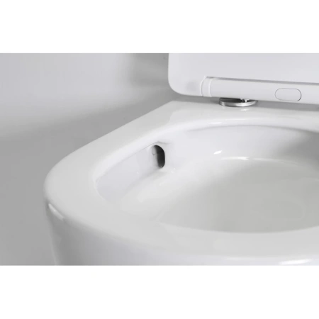 унитаз tece tecespring r 9700998p подвесной, безободковый, с сиденьем в комплекте, белый