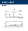 акриловая ванна excellent wave 170x70 "soft" цвет бронза