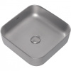 раковина 38.5x38.5 см abber rechteck ac2211ms, цвет серебрянный матовый