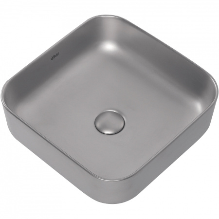раковина 38.5x38.5 см abber rechteck ac2211ms, цвет серебрянный матовый