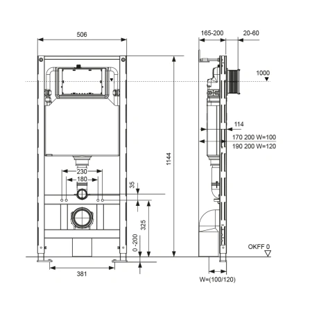 инсталляция для унитаза tece tecespring s300300