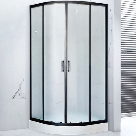 Душевой уголок Royal Bath НК 90×90 RB90HK-C-BL профиль черный, стекло матовое