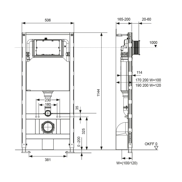 инсталляция для унитаза tece tecespring s300300