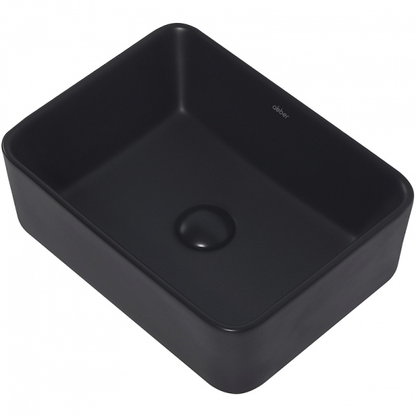 раковина 40.5x30 см abber rechteck ac2213mb, цвет черный матовый