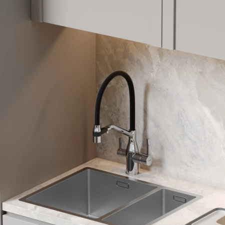 смеситель для кухни sancos orta sc4008ch хром черный
