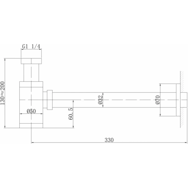 сифон для раковины abber af0030sp 1 1/4"-32, сатин