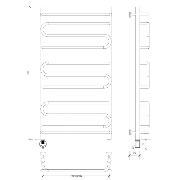 полотенцесушитель электрический 1070x432 тэн левый secado валенсия 2 4603777453978