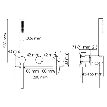 смеситель для душа, wasserkraft dinkel 5877 цвет хром