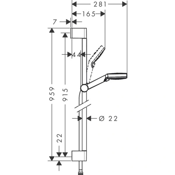 душевой гарнитур hansgrohe crometta vario 26536400