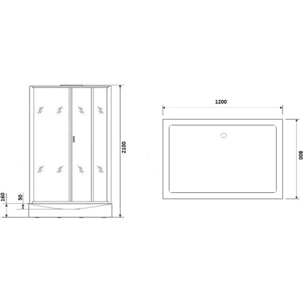 душевая кабина niagara premium 120x80 ng-6012-01qr без гидромассажа