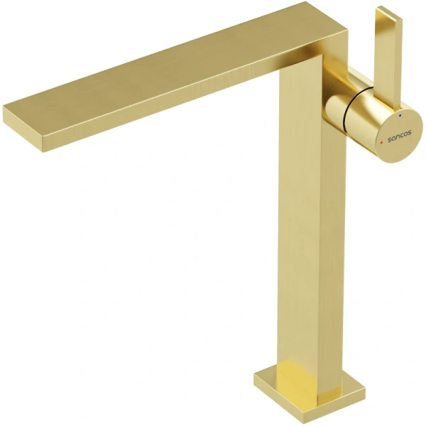 смеситель для раковины sancos linn sc9020bg золотой матовый