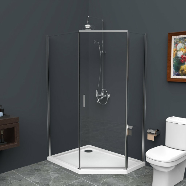душевой уголок belbagno uno 100×80 uno-195-ph-1-100/80-c-cr профиль хром, стекло прозрачное