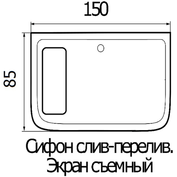 акриловая ванна wemor 150х85 10000005547 без гидромассажа