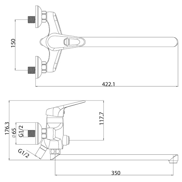 смеситель для ванны lemark luna lm4157c универсальный хром
