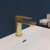 смеситель aqueduto linha lin0250 для раковины, золотой матовый