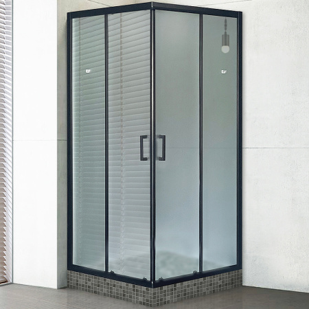 Душевой уголок Royal Bath HPD 110х100 RB1110HPD-C-BL профиль черный, стекло матовое