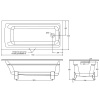 чугунная ванна jacob delafon archer e6d907-0 170x80 см, отдельностоящая, с отверстиями для поручня, цвет белый