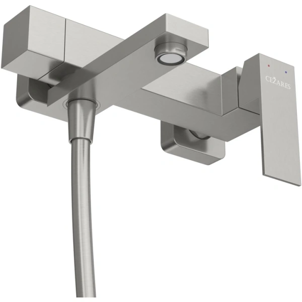 смеситель для ванны cezares slider slider-vd-in с душевым гарнитуром, сатин
