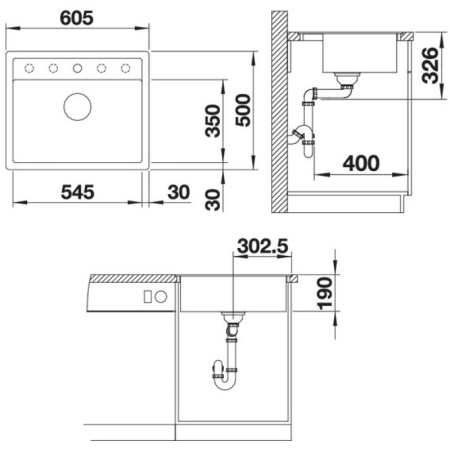 кухонная мойка blanco dalago 6-f антрацит 514773