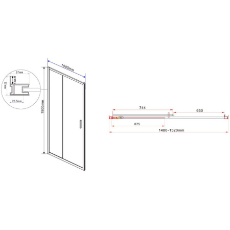 душевая дверь 150 см vincea garda vds-1g150clgm прозрачное