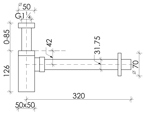 сифон для раковины ceramicanova 70002ch хром