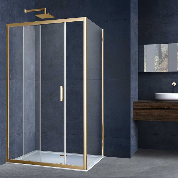 душевой уголок vincea alpha 120×80 vsr-3al8012clg профиль брашированное золото, стекло прозрачное