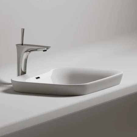 раковина ceramicanova element cn6041 встраиваемая, сверху, 58x40 см, белая