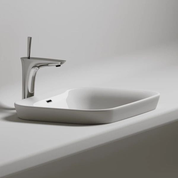 раковина ceramicanova element cn6041 встраиваемая, сверху, 58x40 см, белая