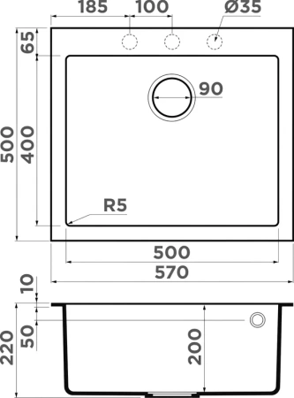 мойка кухонная omoikiri bosen 57-es espresso