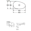 раковина villeroy & boch antao 4a7465r7 накладная, 65x40 см, pure black (чистый черный) с покрытием ceramicplus