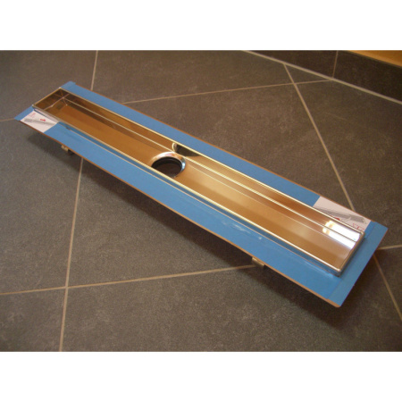 душевой лоток tece tecedrainline 600900 90 см, прямой, без крышки, с гидроизоляцией seal system, серебристый металлик