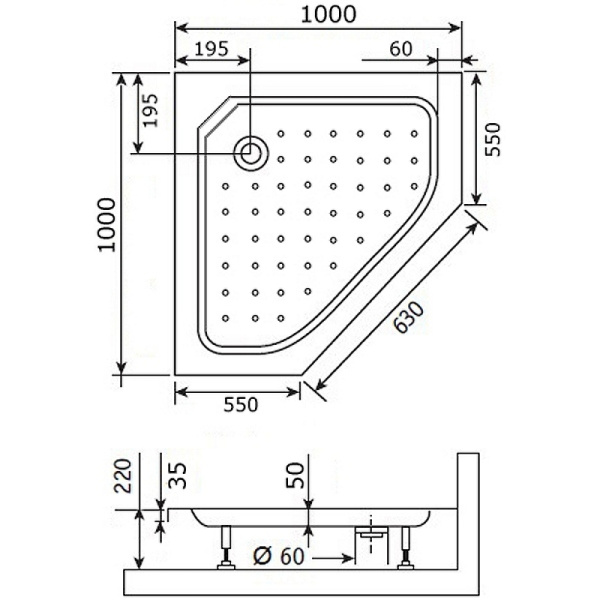 душевой поддон rgw acrylic style-tr 100×100 16180500-11 белый