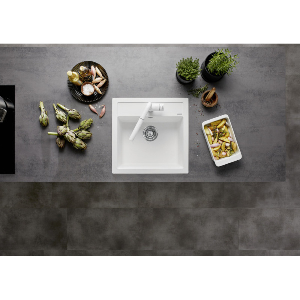 кухонная мойка blanco dalago 5 518525 врезная, silgranit puradur, цвет серый жасмин