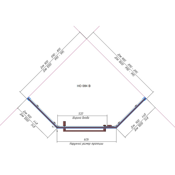 душевой уголок rgw hotel ho-084b 90×90 350608499-24 профиль черный, стекло матовое-сатинат