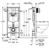 инсталляция для унитаза grohe solido 38811000 с кнопкой смыва, хром