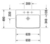 раковина подвесная 65 см duravit me by starck 2335650030