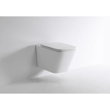унитаз tece tecespring s 9700996 подвесной, безободковый, с сиденьем в комплекте, белый